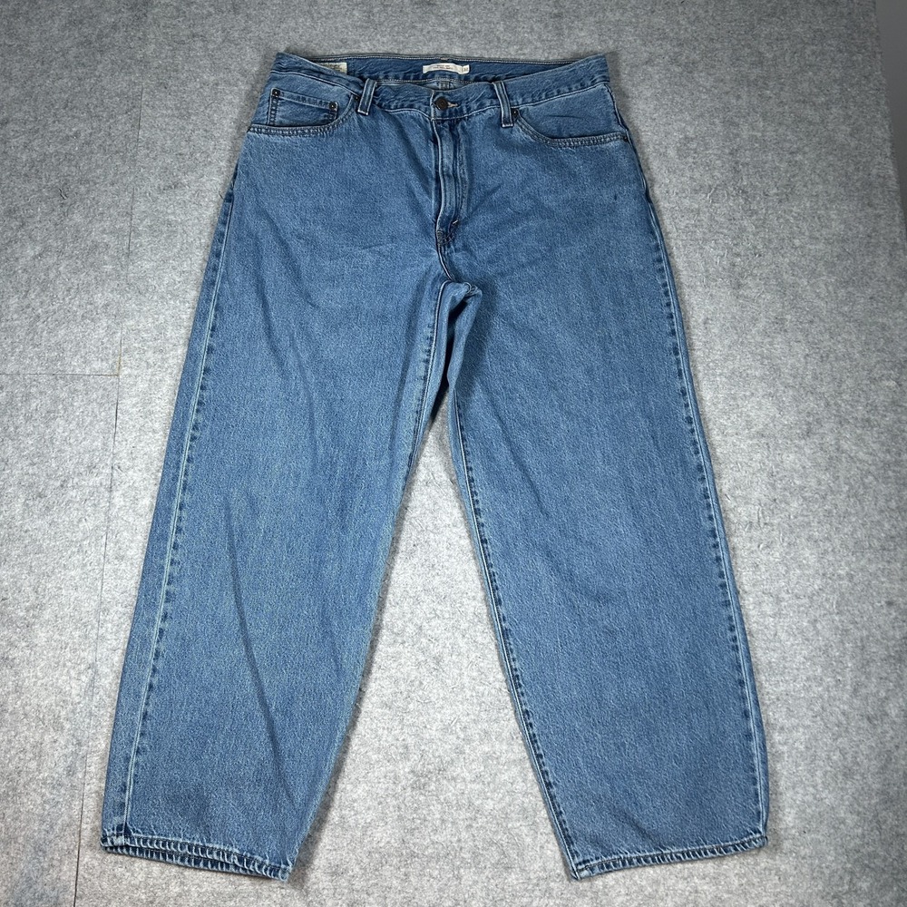 Levi's Baggy Dad Denim Jeans Womens 32(34x28) Medium Blue Wash High Waist Light